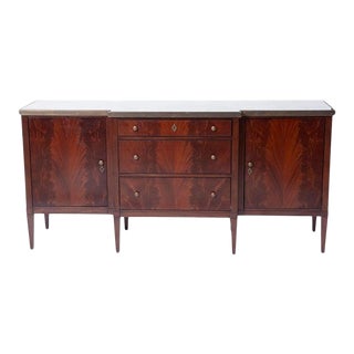 20th Century Mirrored Top & Mahogany Wood Sideboard/Credenza by Dessin Fournir For Sale