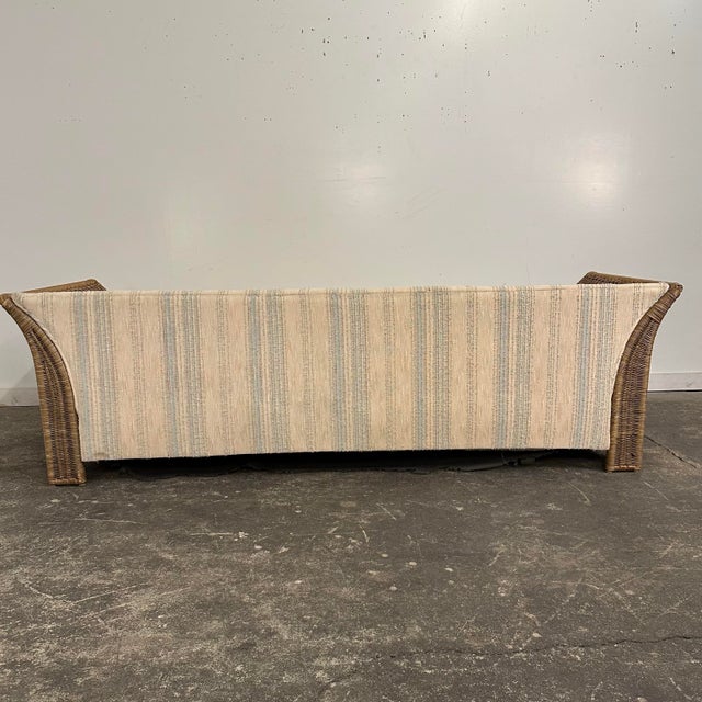 1970s Alex Vale Furniture Wicker Sofa For Sale - Image 4 of 12