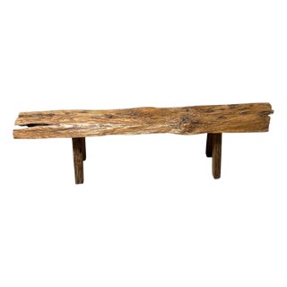 Andrianna Shamaris Teak Wood Log Style Bench For Sale
