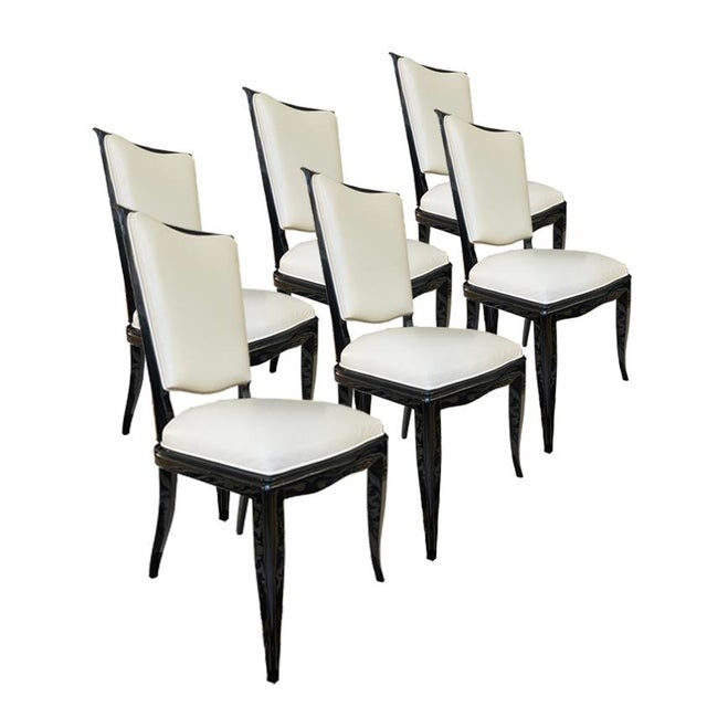 Art Deco Dining Table Chairs, France, 1930s, Set of 6, in Very Good conditions. Designed 1920 to 1949