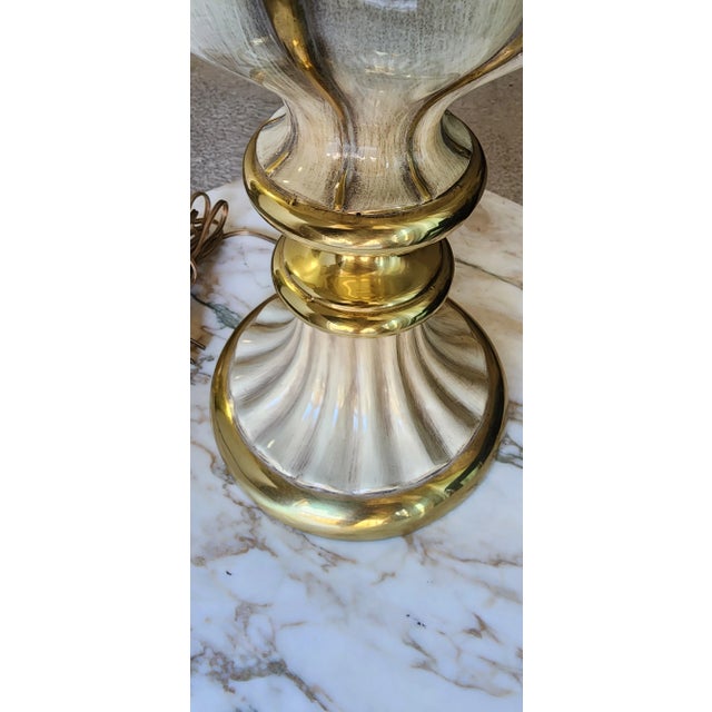 Mid-Century Modern Rembrandt Hollywood Regency Tall Table Torchiere Brass and Painted Brass Lamp, 1950s-60s For Sale In Detroit - Image 6 of 6