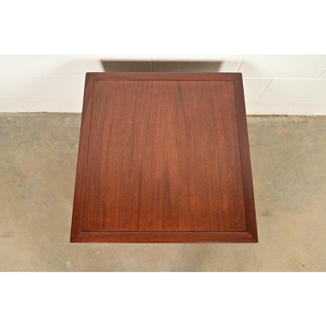 Frank Lloyd Wright for Heritage Henredon Taliesin Mahogany Nightstand or Side Table, Newly Refinished For Sale - Image 12 of 16