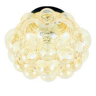 Mid-Century Amber Bubble Glass Ceiling Light by Helena Tynell for Limburg, Germany, 1970s For Sale