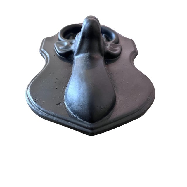 Vintage Cast Iron Buck Deer Stag Animal Head Wall Hanging Plaque.