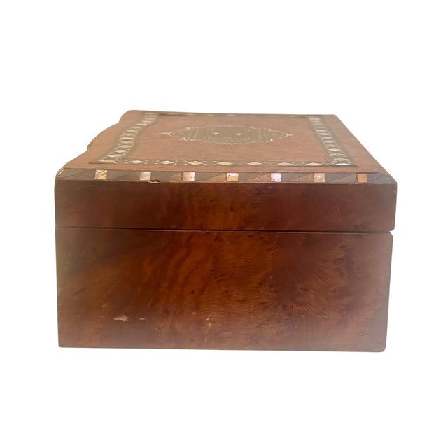 Late 19th Century Late 19th Century French Napoleon III Inlaid Walnut Box For Sale - Image 5 of 9