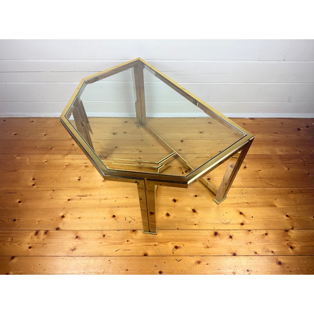 Mid-Century Modern Brass and Glass Side Tables from Vereinigte Werkstätten München, 1970s, Set of 2, in Flawless...