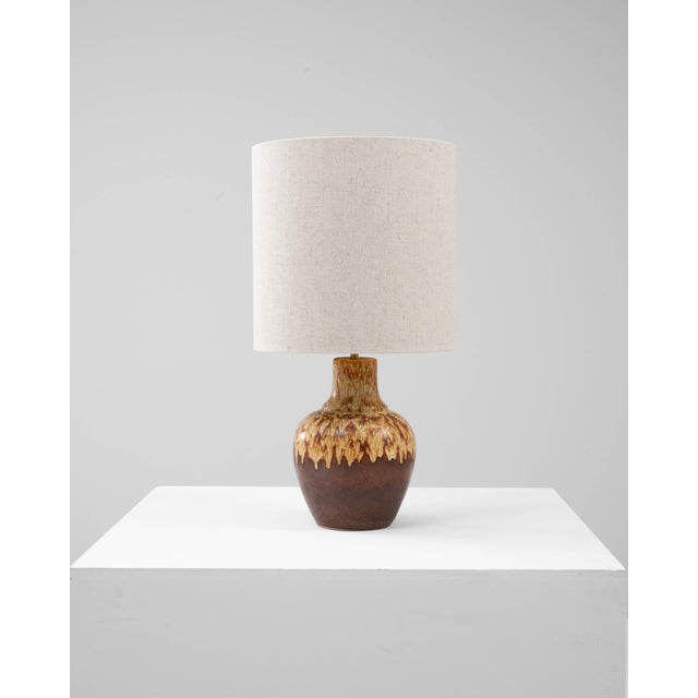 20th Century German Brown Lava Ceramic Table Lamp For Sale - Image 17 of 18