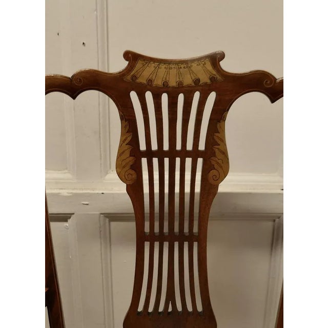 Tan Set of Edwardian Upholstered Armchairs, 1890s For Sale - Image 8 of 11