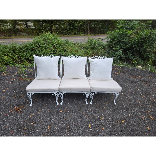 1950s Outdoor Wrought Iron Sofa With Cushions For Sale In New York - Image 6 of 7
