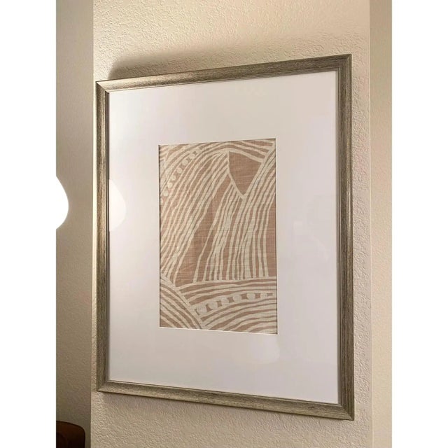 Blush Abstract Framed Textile in Blush and Ivory For Sale - Image 8 of 13