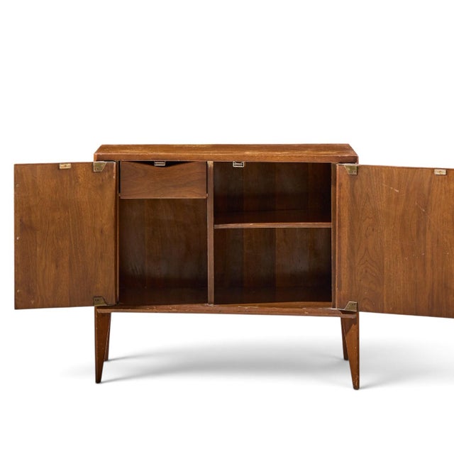 Brown Unagusta Mid Century Walnut Curved Nightstands - Pair For Sale - Image 8 of 12
