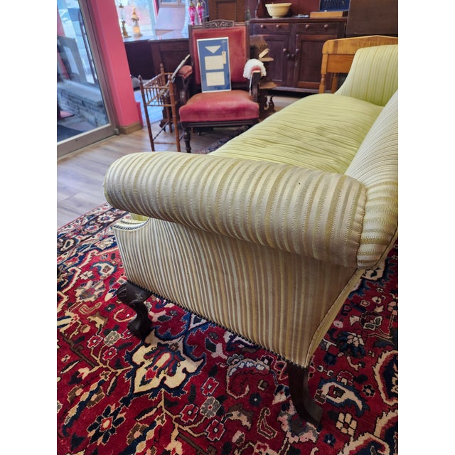 Lime Mid 20th Century Chippendale Style Camelback Sofa For Sale - Image 8 of 16
