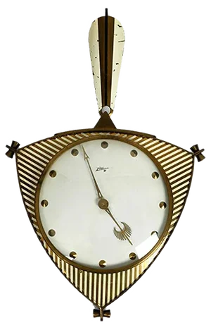 German Brass and Glass Clock from Atlanta, 1950s