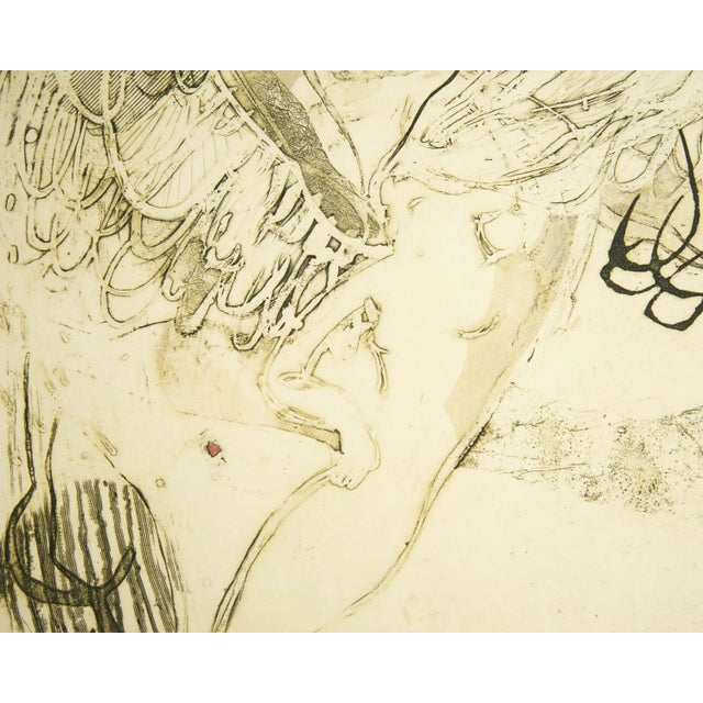 Contemporary “Winged Figure” Abstract Color Etching and Aquatint by Walter Sorge For Sale - Image 3 of 10
