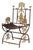 Fireside Antique Chair With Wrought Iron and Cast Brass For Sale