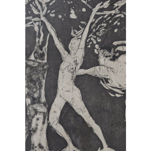 Black Vintage "Daphne and Apollo" Framed Artist's Proof by Harriet Zeitlin, Circa 1970s For Sale - Image 8 of 17