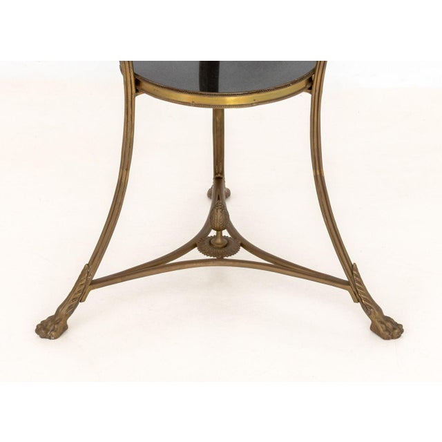 Late 20th Century French Empire Style Marble and Brass Gueridon, Pr. For Sale - Image 5 of 8