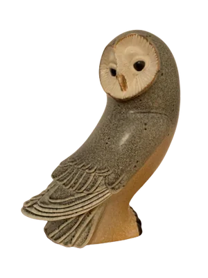 Stoneware Figurine of a Barn Owl by Paul Hoff for Gustavsberg, Sweden, 1984