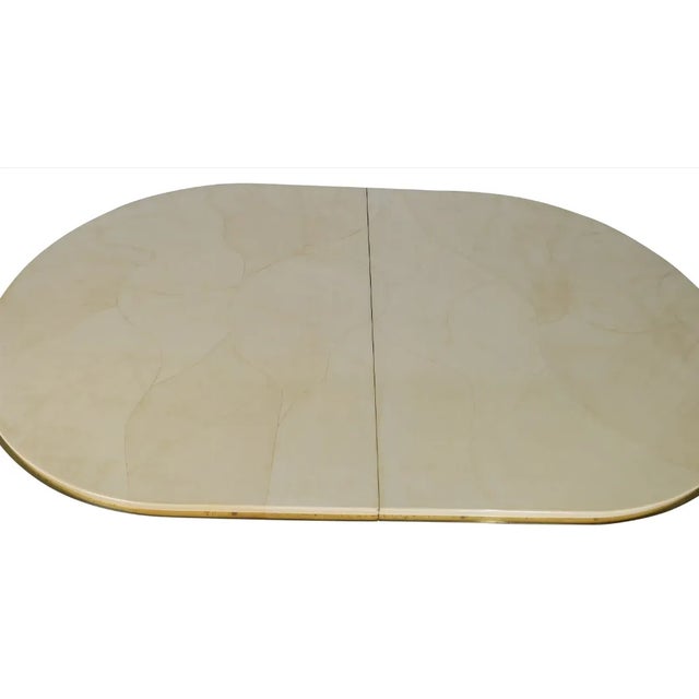 1960s Art Deco Faux Goatskin Dining Table For Sale - Image 4 of 7