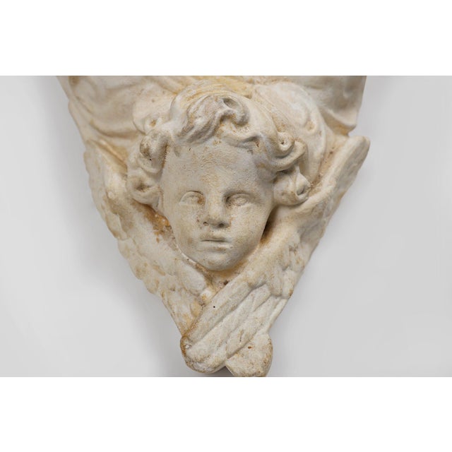 Antique French Plaster Wall Console with Cherubs, 1900s For Sale - Image 6 of 11
