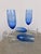 Vintage Libbey blue & clear champagne flute glasses. Pattern name is Vina. They feature a distinctive cobalt blue bowl...