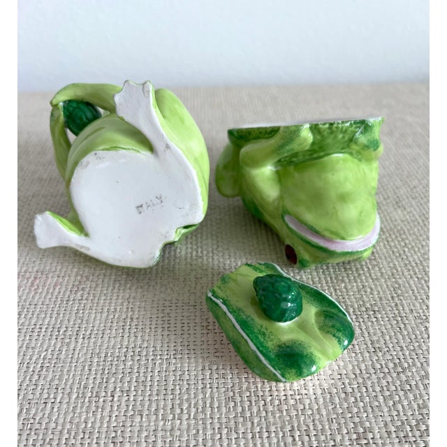 Italian Frog Sugar Bowl and Creamer Set For Sale In Miami - Image 6 of 12