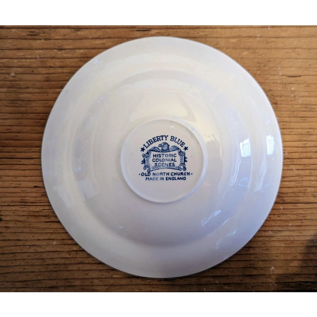 1970s 1970s Staffordshire Liberty Blue Coffee Cups/Saucers, Creamer, Sugar Bowl Service for 8- 19 Pieces For Sale - Image 5 of 10