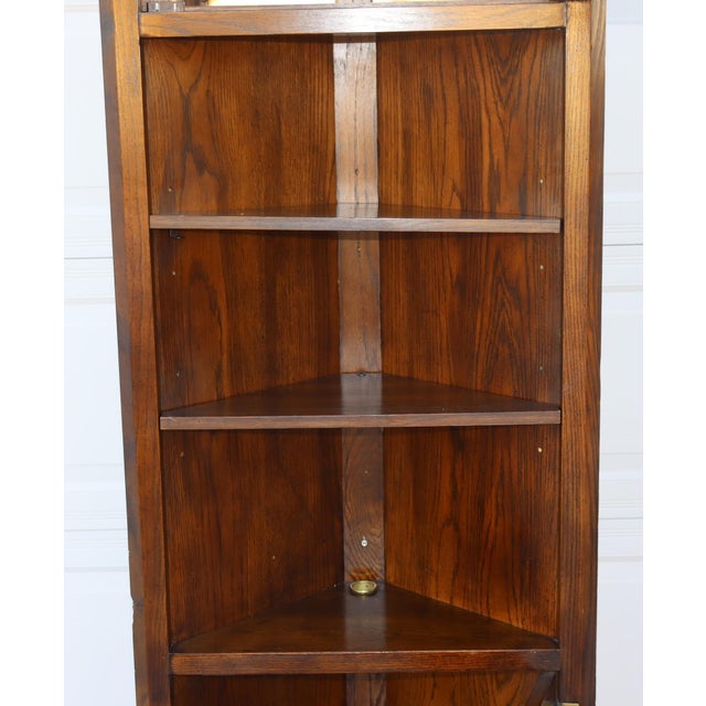 1970s 1970s Campaign Lighted Corner Cabinet For Sale - Image 5 of 12