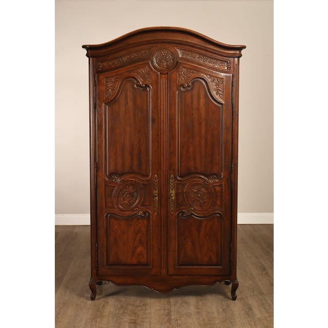 Henredon Four Centuries Collection French Louis XV Style Carved Oak Armoire For Sale - Image 16 of 18