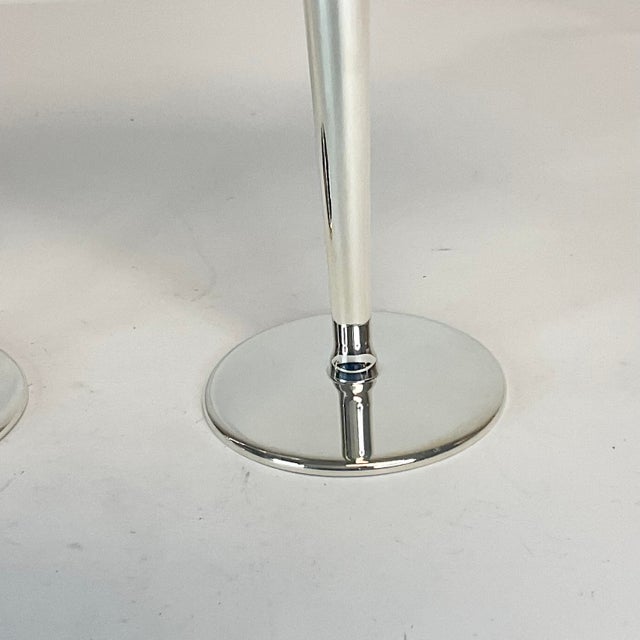 1980s 1980s Vintage Contemporary Postmodern Silver Plate Champagne Flutes - a Pair. For Sale - Image 5 of 10