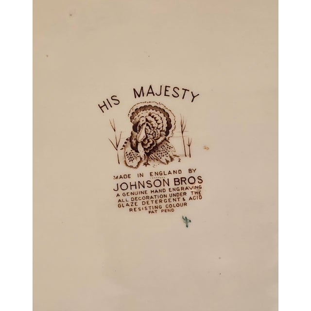 Ceramic Vintage Johnson Brothers His Majesty Large Turkey Platter For Sale - Image 7 of 8