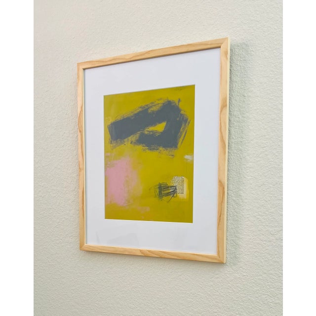 Abstract "Archery" Contemporary Original Abstract Painting on Paper, Framed For Sale - Image 3 of 3