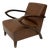Vintage Italian Eco-Leather Lounge Chair, 1940s For Sale