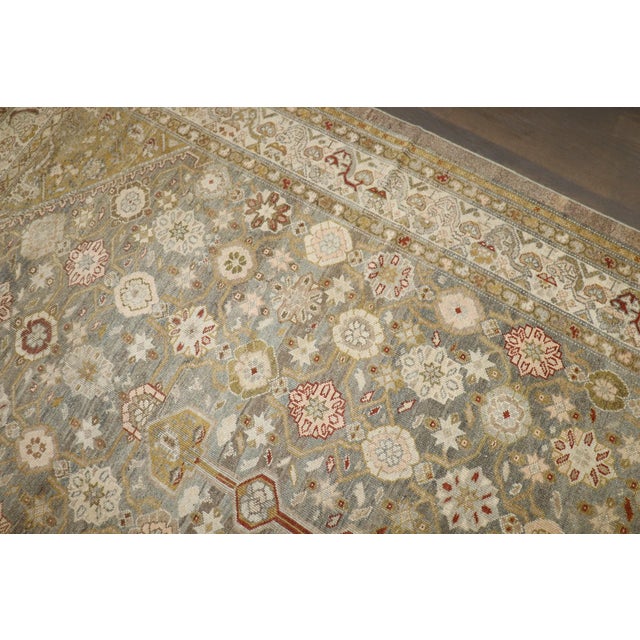 Camel Soft Green Corridor Size Persian Serab Rug rug no.j4451 For Sale - Image 9 of 10