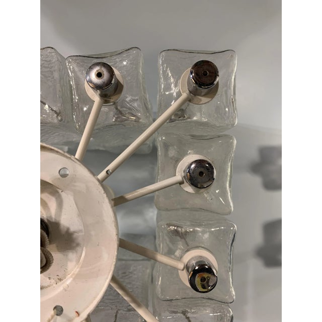Glass Ice Glass Ceiling Lamp in the Style of Venini from Kalmar For Sale - Image 7 of 10
