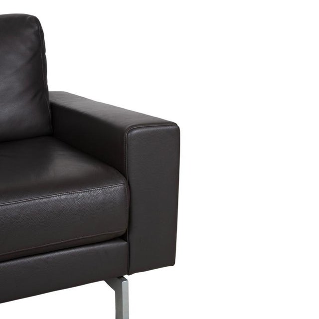 Modern Vida Leather Three-Seater Brown Sofa from Rolf Benz For Sale - Image 3 of 12