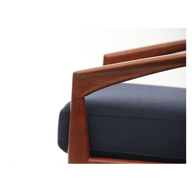 Wood Mid-Century Scandinavian Modern Paper Knife Lounge Chair in Rosewood attributed to Kai Kristiansen for Magnus Olesen, 1960s For Sale - Image 7 of 9
