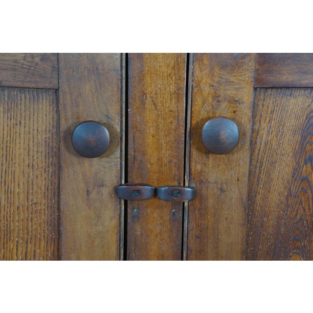 Late 19th Century Rare Primitive Antique American Farmhouse Oak Dry Sink Stepback Hutch Cupboard For Sale - Image 10 of 18