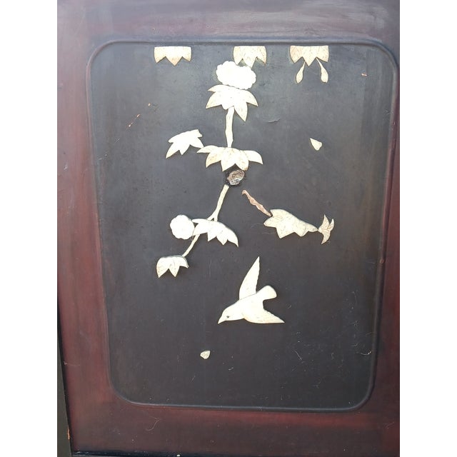 Japanese Carved Lacquered Shibayama Two Panel Screen Meji Period, 1900 For Sale - Image 4 of 12