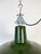 Mid-Century Modern French Industrial Green Enamel Factory Pendant Lamp, 1960s For Sale - Image 3 of 16