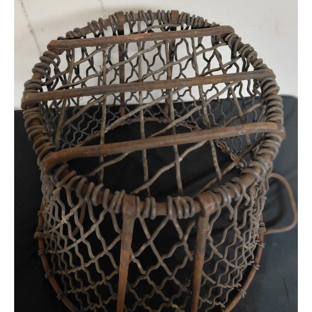 1920s Antique Industrial Wire Basket For Sale - Image 5 of 14
