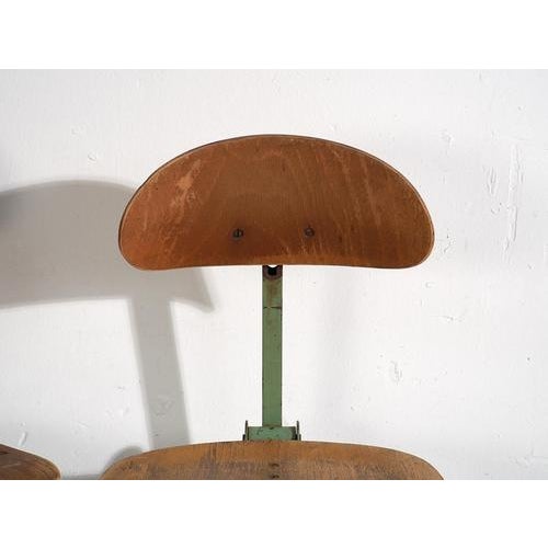 Wood Vintage Swivel Chairs, 1950s Set of 4 For Sale - Image 7 of 9