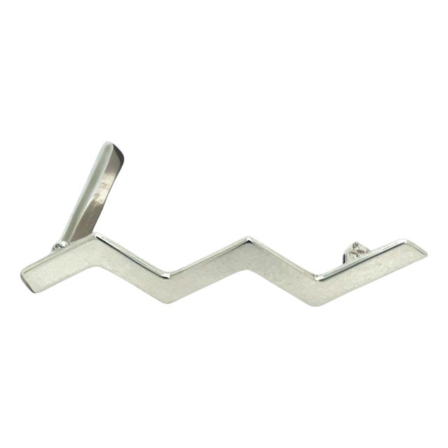 1990s Tiffany & Co Estate Zigzag Wave Brooch Pin Sterling Silver By Paloma Picasso For Sale