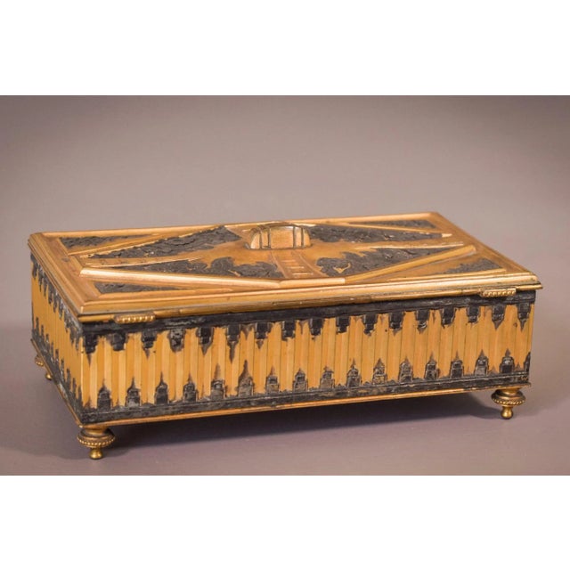 Wood Vintage Wooden Jewellery Box For Sale - Image 7 of 7