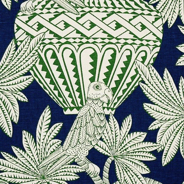 Traditional Sample - Schumacher Santarem Fabric in Navy For Sale - Image 3 of 4