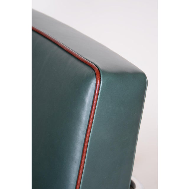 Blue Bauhaus Chrome & Leather Armchair from Mücke-Melder, 1930s For Sale - Image 8 of 12