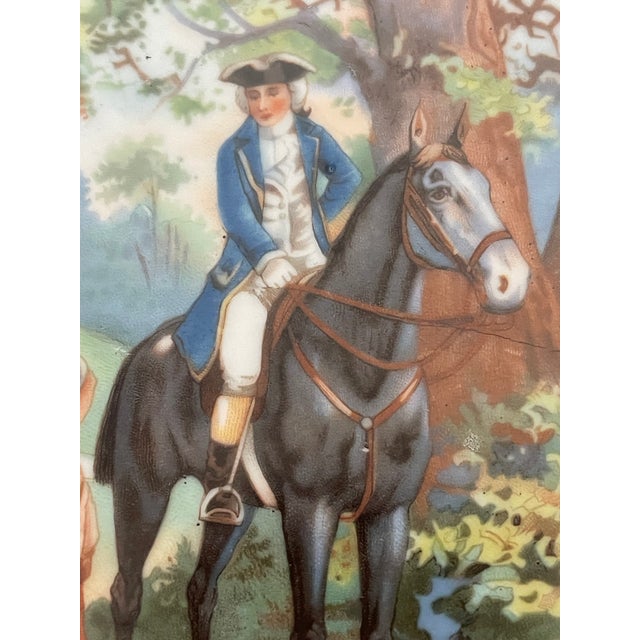 1940 Shumman Bavaria Reticulated Potcelain Equestrian Plates For Sale - Image 4 of 8