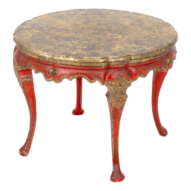 Louis XV Style Gilded Faux Marble Center Table For Sale