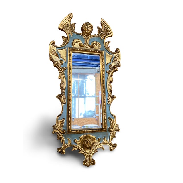 Rococo Italian Rococo Mirror in Gilded Wood with Gold Leaf For Sale - Image 3 of 15
