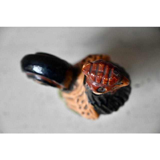 Rustic Rooster in Polychrome Glazed Terracotta, 1930s For Sale - Image 8 of 11